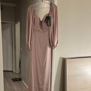 Cinderella divine 7482 Mauve Long Sleeve Dress